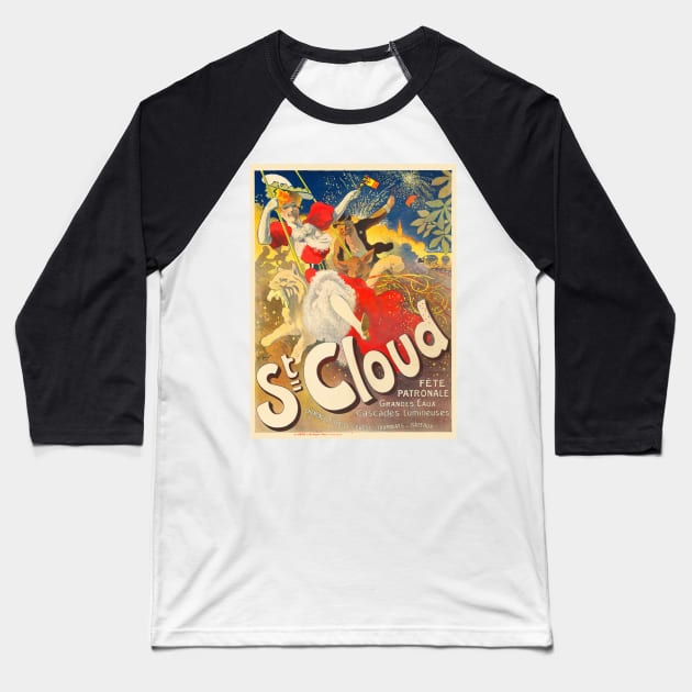 St Cloud Fete Patronale France Vintage Poster 1895 Baseball T-Shirt by vintagetreasure